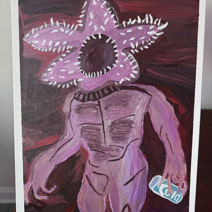 The Pink Demogorgon - Original Acrylic Painting