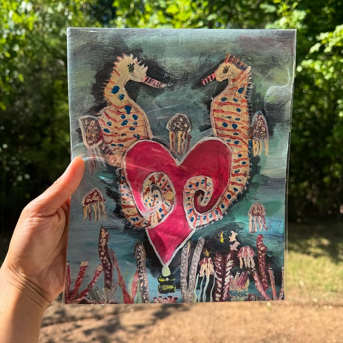 Print of Jewell Shaw's original ocean painting Love Beneath the Waves – Peacemade Craft Raleigh NC