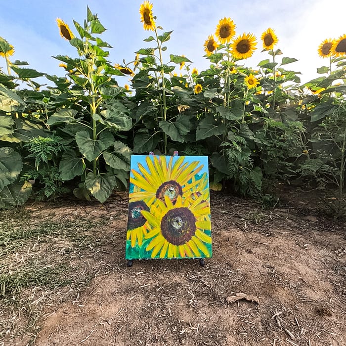 Sunflower Acrylic Painting by Peacemade Craft